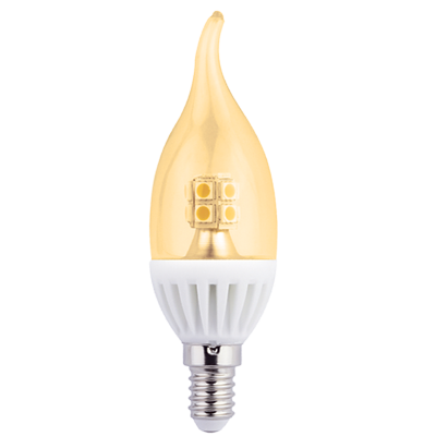 ecola лампа свеча на ветру искристая Е14 4W (40Вт) золотистый