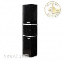 Шкаф-колонна Акватон Турин черная с бел. панелью