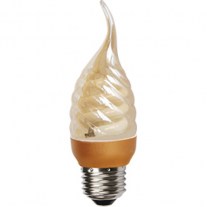 ecola Лампа свеча на ветру витая золотистая E27 9W С7GW09ECG