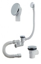 Сифон ORIO для ванны 1 1/2 40 А-26089 с мет. выпуском и перел.и гибкой трубой клик-клак